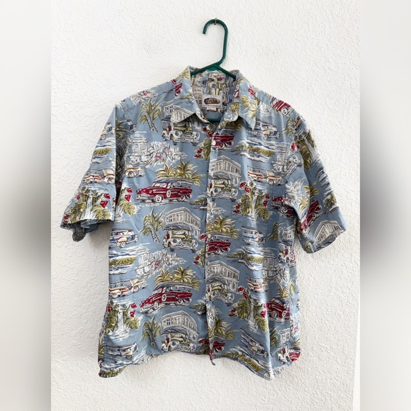 Reyn Spooner Art of Eddy Y - Vintage Blue Hawaiian Shirt - - Picture 1 of 9